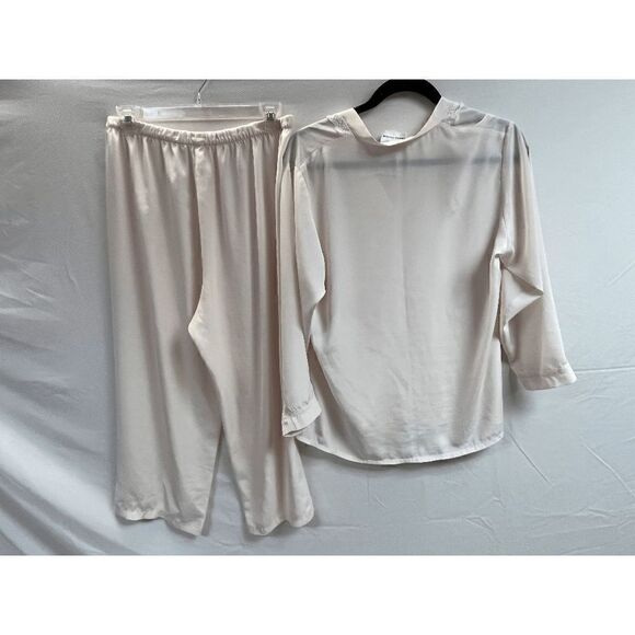 Carole Hochman Womens Button Front Shirt & Wide Capri Leg Pants Set Size Small - Picture 2 of 14